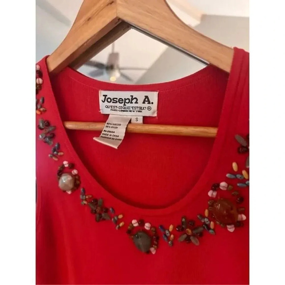 Joseph A Ribbed Sleeveless‎ Beaded Sweater size Small - Picture 3 of 6